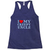 i heart my creepy uncle Racerback Tank