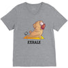 yoga pug exhale V-Neck Tee