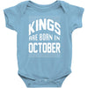 kings are born in october Baby Bodysuit