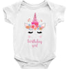 birthday unicorn family series birthday girl Baby Bodysuit