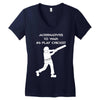 alternatives to war play cricket batting anti war stencil tour Women's V-Neck T-Shirt