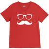 mustache glasses nerd V-Neck Tee