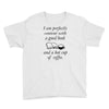 good book and coffee rectangle Youth Tee