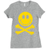 smiley pirate skull and crossbones Ladies Fitted T-Shirt