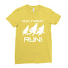 run forest run white color Ladies Fitted T-Shirt