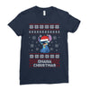 ohana christmas stitch Ladies Fitted T-Shirt