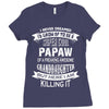 Super Cool Papaw Of A Freaking Awesome Granddaughter Ladies Fitted T-Shirt