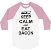 keep calm and eat bacon t shirt funny parody meat tee food pig hog bre 3/4 Sleeve Shirt