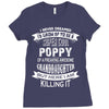 Super Cool Poppy Of A Freaking Awesome Granddaughter Ladies Fitted T-Shirt