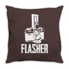 flasher camera Throw Pillow