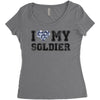 i love my soldier navy camouflage Women's Triblend Scoop T-shirt
