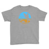 beach surfer silhouette birds sand waves palm Youth Tee