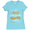 I'm a july woman I was born with my heart Ladies Fitted T-Shirt