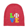 love baseball neon rhinestuds Baby Beanies