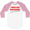 under new management just married mens black wedding present husband t 3/4 Sleeve Shirt