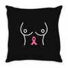 breast with pink ribbon Throw Pillow