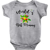 world's best mommy with flowers Baby Bodysuit
