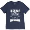 Legends Are Born In September V-Neck Tee