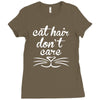 cat hair don't care cute crazy cat Ladies Fitted T-Shirt