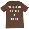 weekends coffe and dogs white back T-Shirt