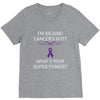 I Am Kicking Cancers Butt Whats Your Superpower? V-Neck Tee