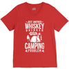 whiskey and camping! V-Neck Tee