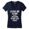 Leave Me Alone I Am Only Speaking To My Cat Today Women's V-Neck T-Shirt