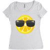 Lemon with Glasses Women's Triblend Scoop T-shirt