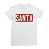 santa red glitter Ladies Fitted T-Shirt