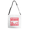warning if zombies chase us i'm tripping you Adjustable Strap Totes