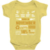 Born November Multitasking Problem Solving Tees Baby Onesie