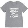 redneck math 4x4 truck V-Neck Tee