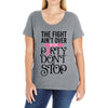 the fight ain't over so the party don't stop Ladies Curvy T-Shirt