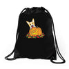 corgi pumpkin Drawstring Bags