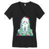 scream floral Women's V-Neck T-Shirt