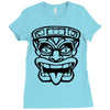 tiki mask hawaiian Ladies Fitted T-Shirt