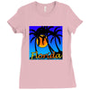 florida palm trees sunset Ladies Fitted T-Shirt