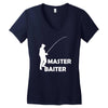 aster baiter mens rude fishing Women's V-Neck T-Shirt