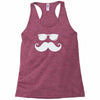 hipster glasses and moustache Racerback Tank