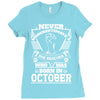 Never Underestimate Dog Rescuer Who Was Born October Ladies Fitted T-Shirt