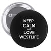 westlife white logo Pin-back button
