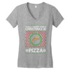 All I Want For Christmas Is Pizza Ugly Christmas For Dark Women's V-Neck T-Shirt