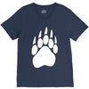 large bear paw print crew neck long sleeve V-Neck Tee