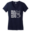 real men love cats Women's V-Neck T-Shirt
