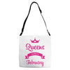 queens are born in february Adjustable Strap Totes