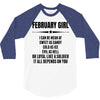 Super February Girl 3/4 Sleeve Shirt