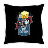 drinking beer Throw Pillow