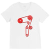 strap of the distribution of the engine V-Neck Tee