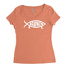 darwin'   fish Women's Triblend Scoop T-shirt