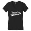 sunday funday (white) Women's V-Neck T-Shirt